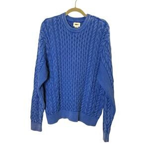 Obey Men's Blue Cable Knit Cotton Sweater sz M